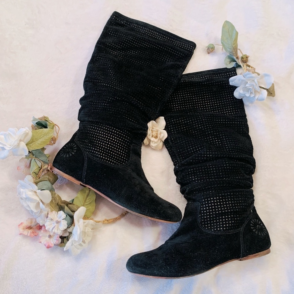 UGG✨Abilene Tall Slouchy Perforated Suede Boots